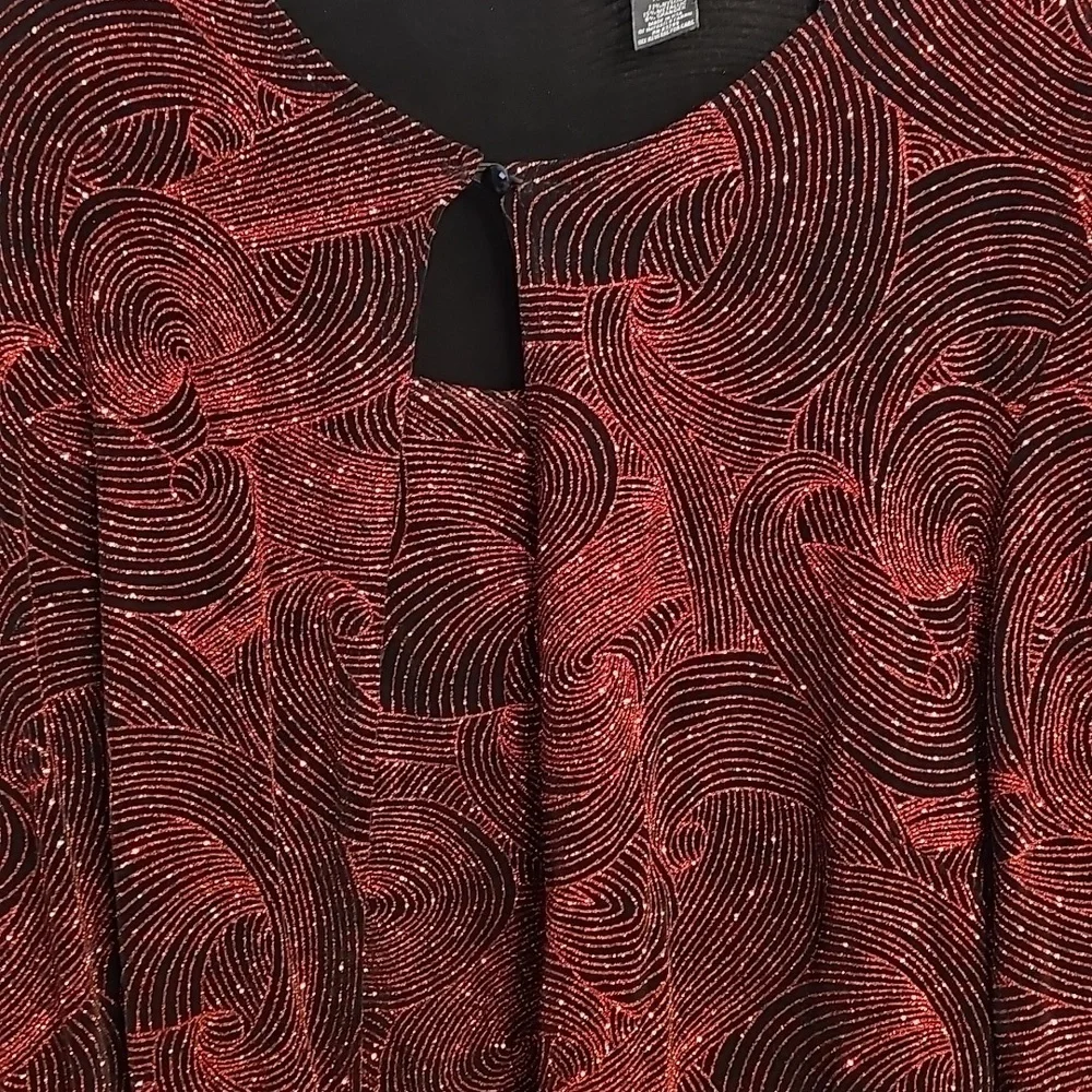 Dressbarn Women's Plus 2 Piece Elegant Swirl Designed Cocktail Cami/Jacket Set - Picture 2 of 7